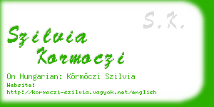 szilvia kormoczi business card